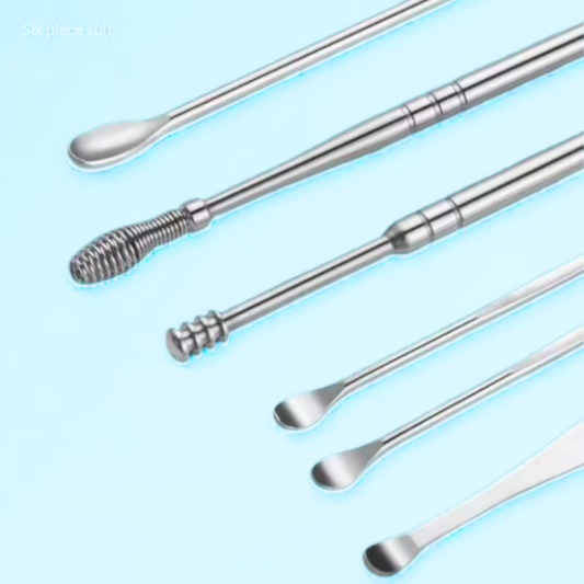 סט כלי מתכת לניקיון חיצוני באוזניים