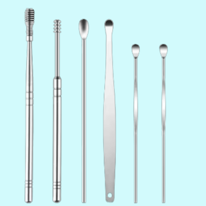 סט כלי מתכת לניקיון חיצוני באוזניים